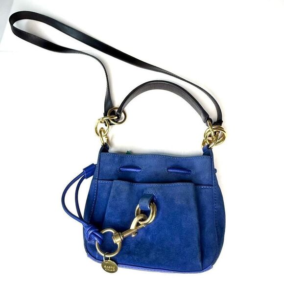 See by Chloé Mini Blue Suede Leather Crossbody Bag - Picture 6 of 16